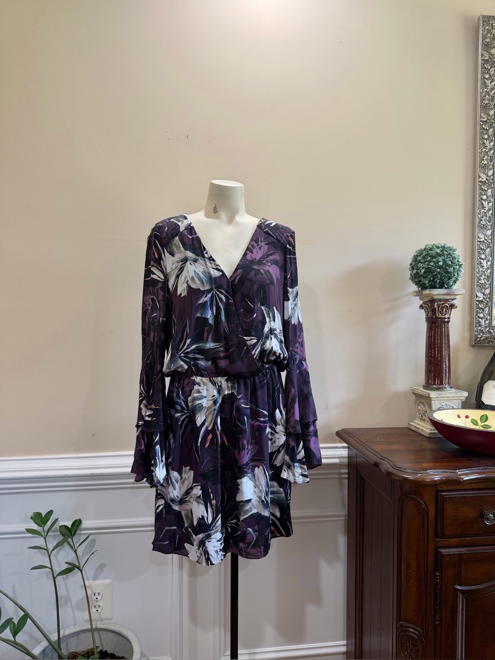 Parker Purple Floral Open Back Women’s Dress